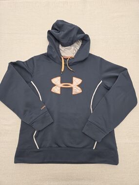 Under Armour Navy Hoodie with Orange Logo